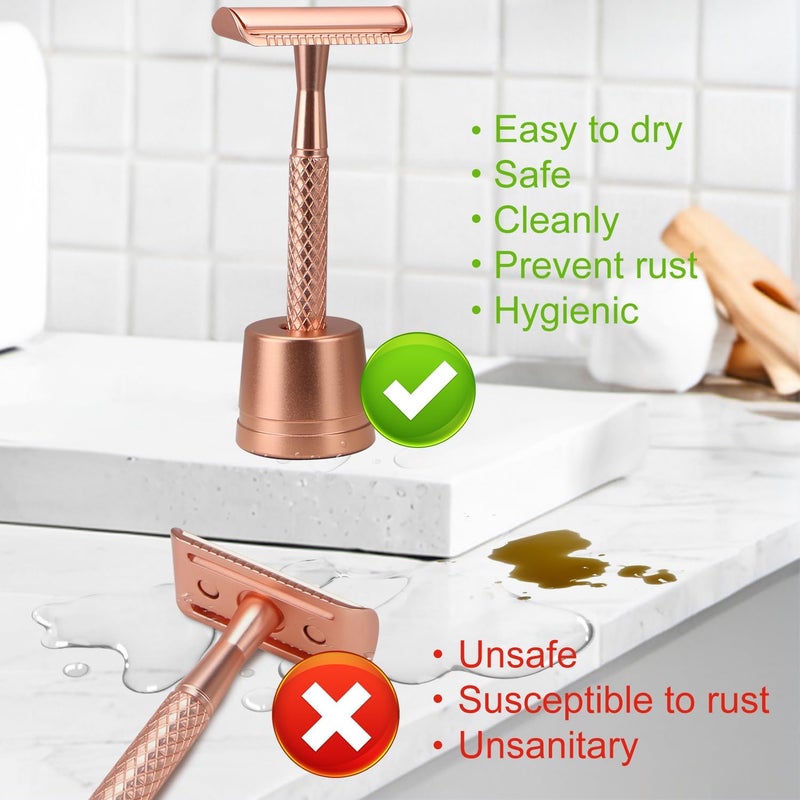 THURLADY Safety Razor Stand, Safety Razor Holder (Rose Gold) - Image 5